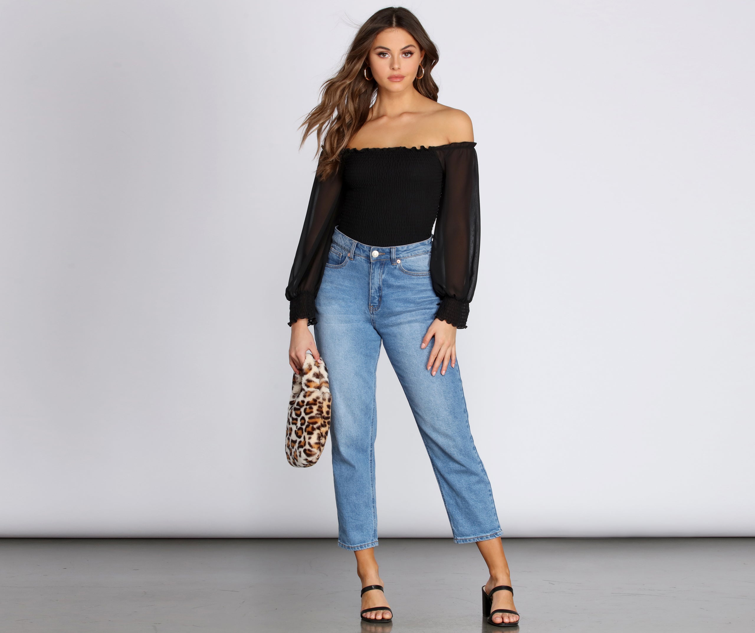 Chiffon Smocked Off The Shoulder Top - Image 4