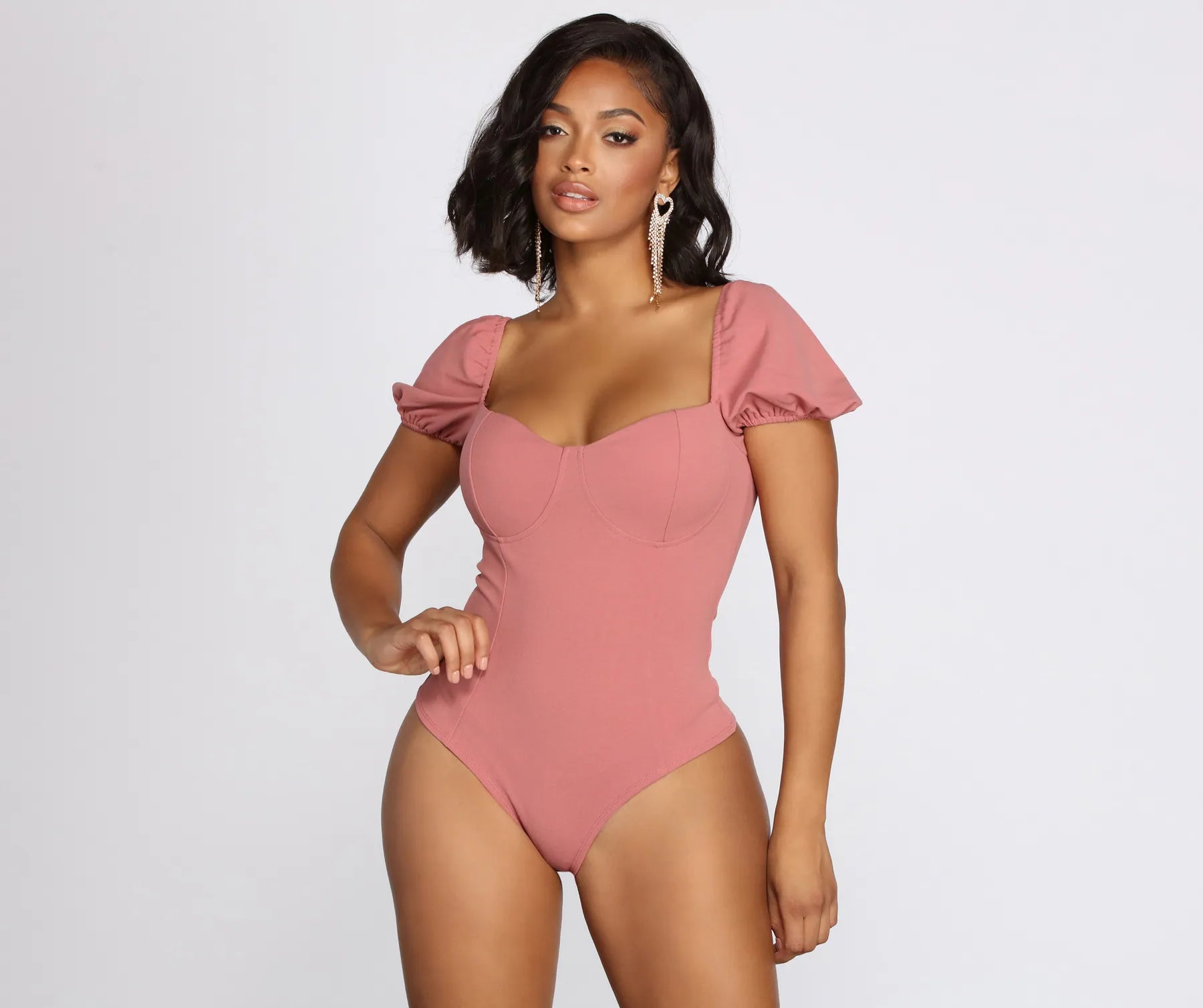 Crepe Puff Sleeve Bodysuit - Image 10