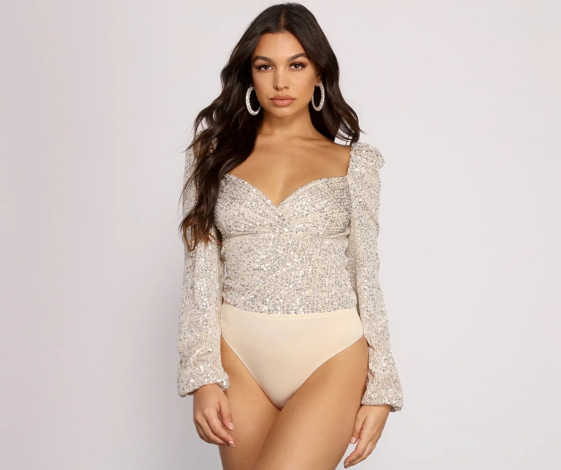All that Glow Puff Sleeve Sequin Bodysuit - Image 5