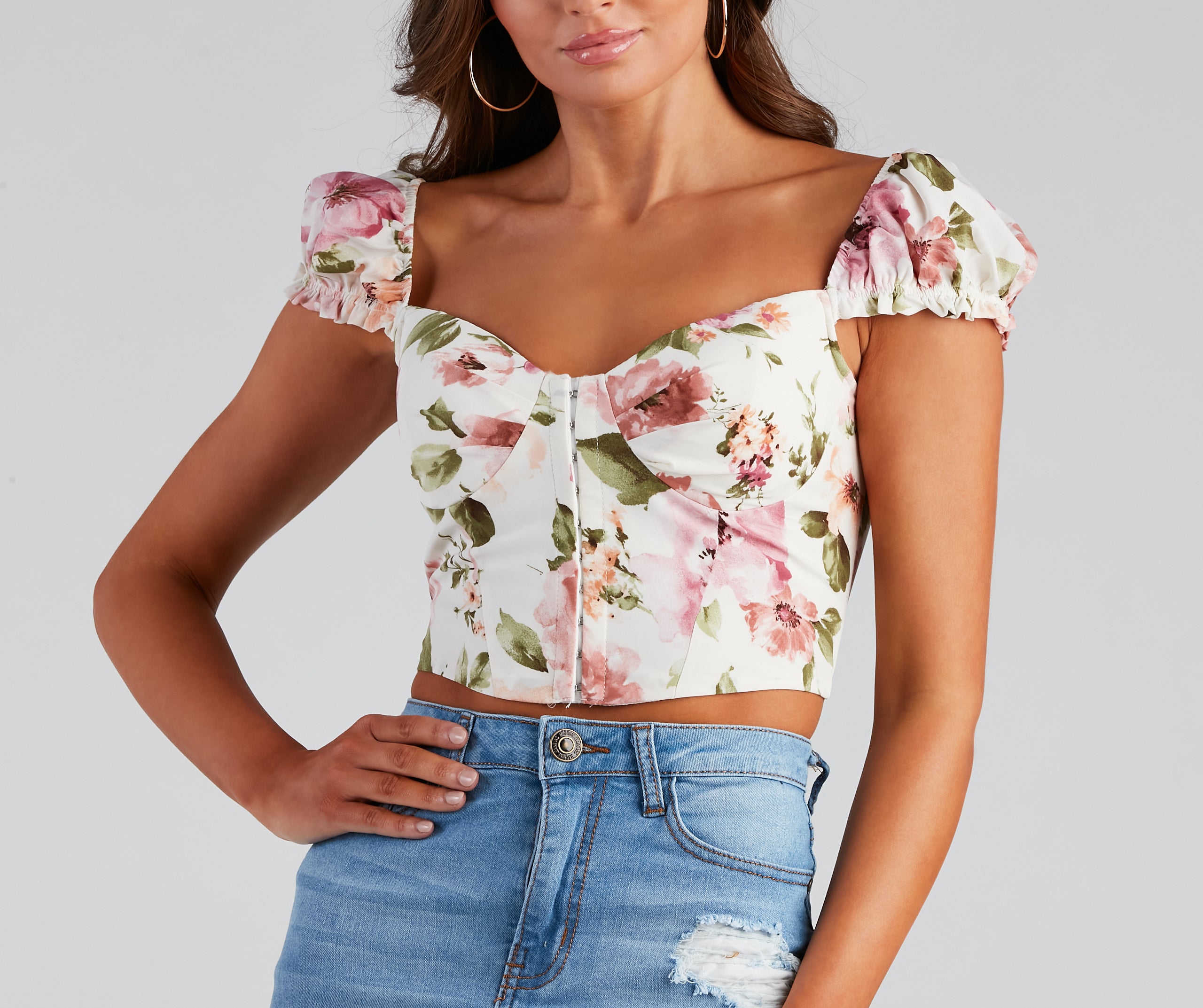 Bring The Charm Floral Corset Top - Image 4