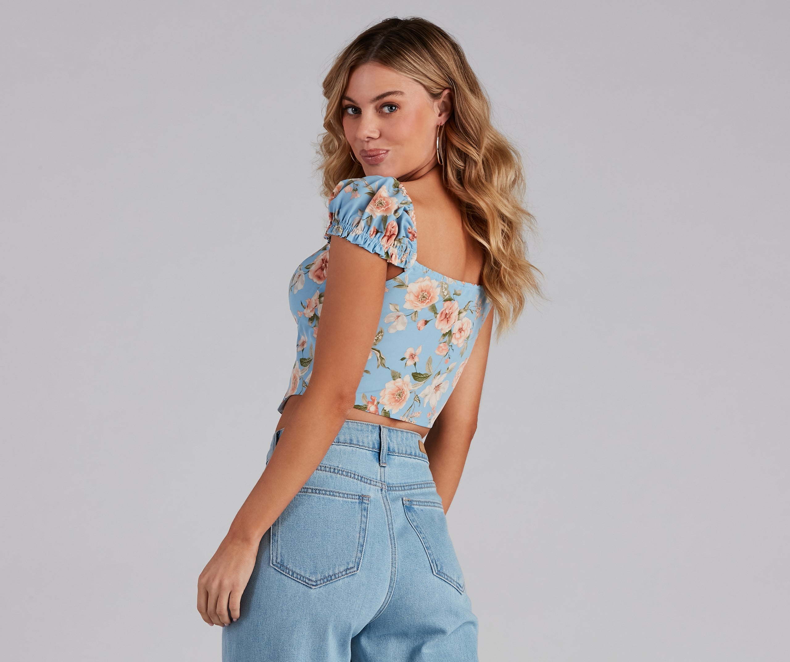 Floral Bliss Poplin Corset Top - Image 2