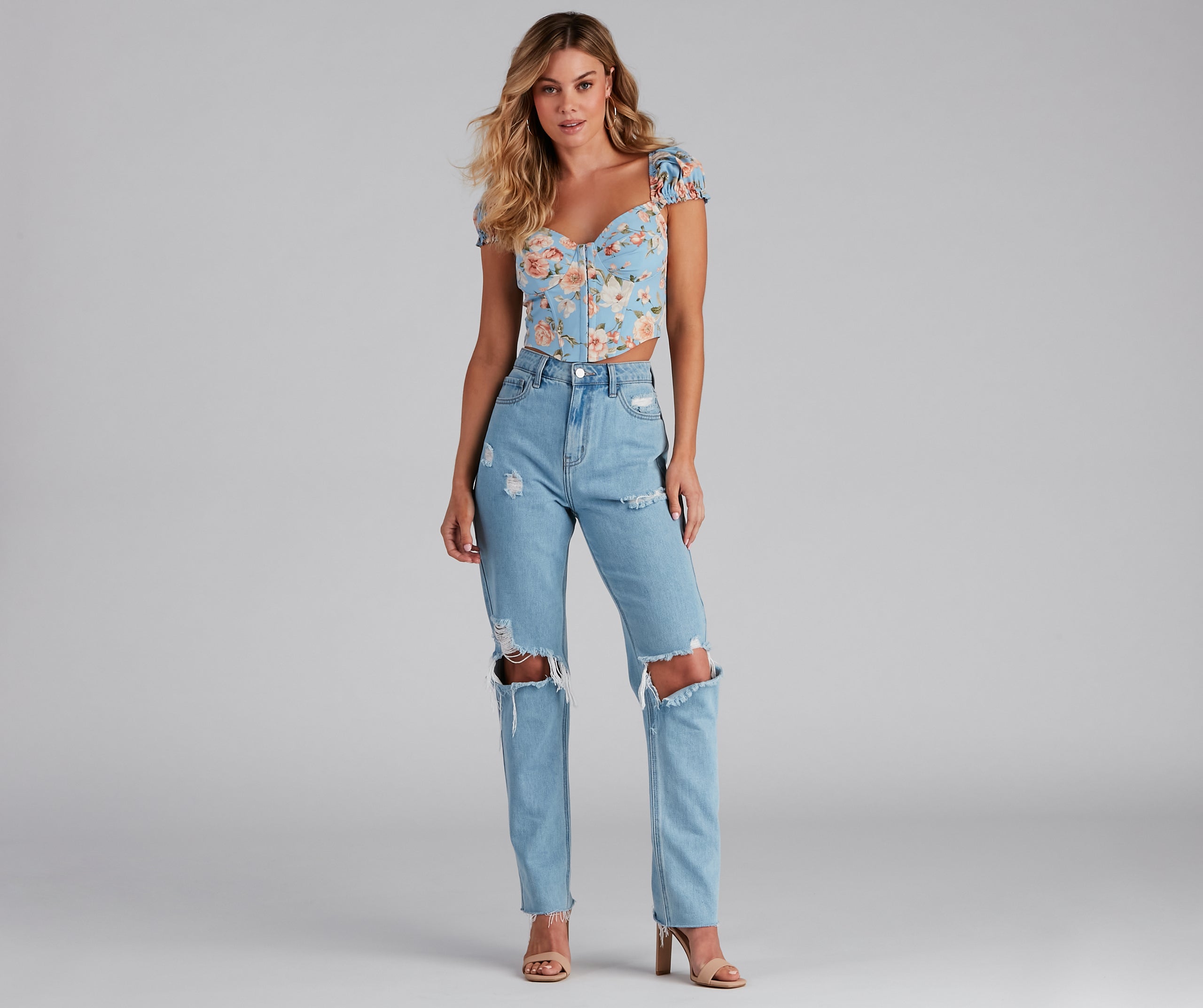 Floral Bliss Poplin Corset Top - Image 4