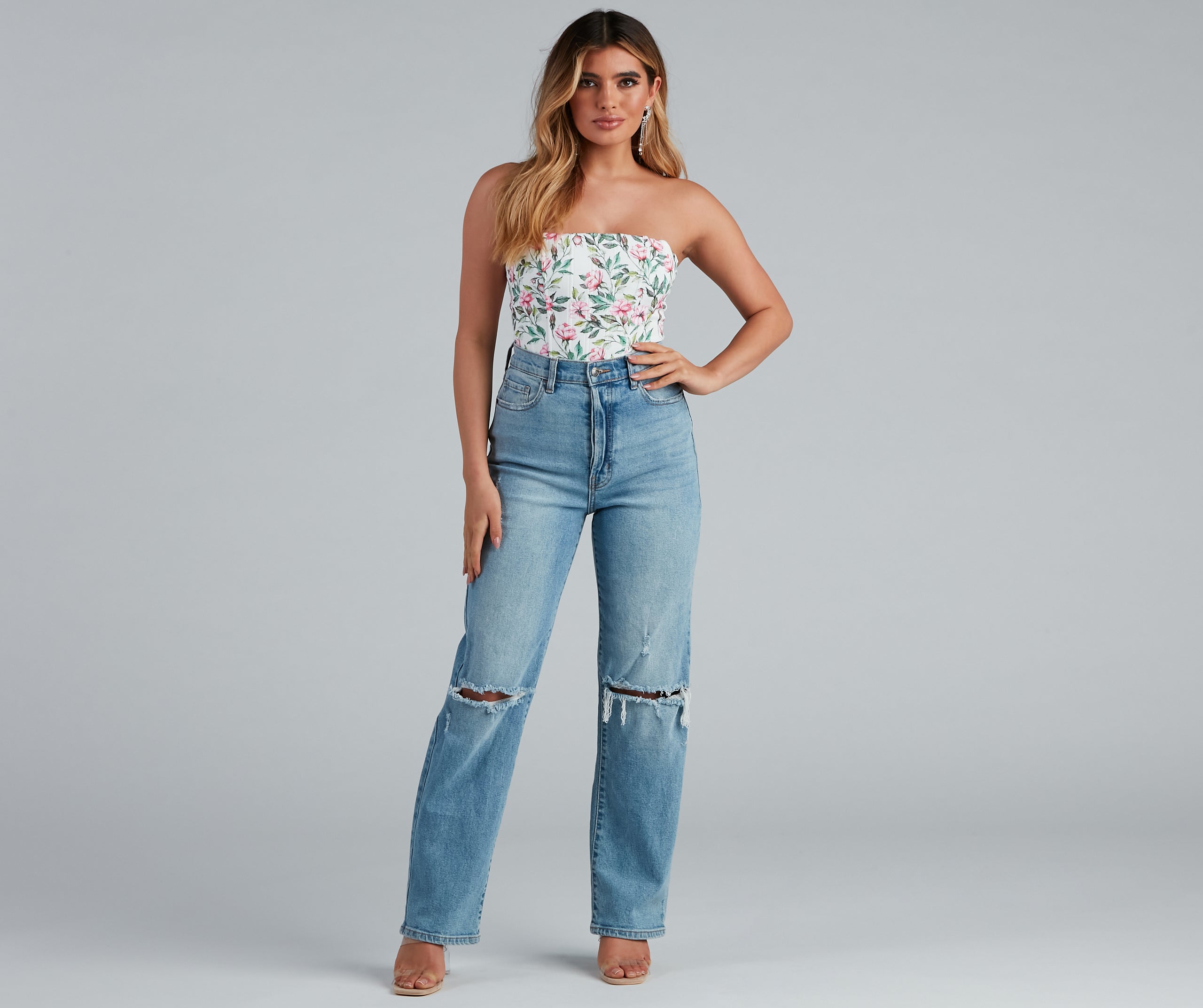 Effortless Floral Beauty Corset Top - Image 3