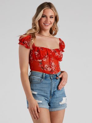 Sunflower State Chiffon Corset Top