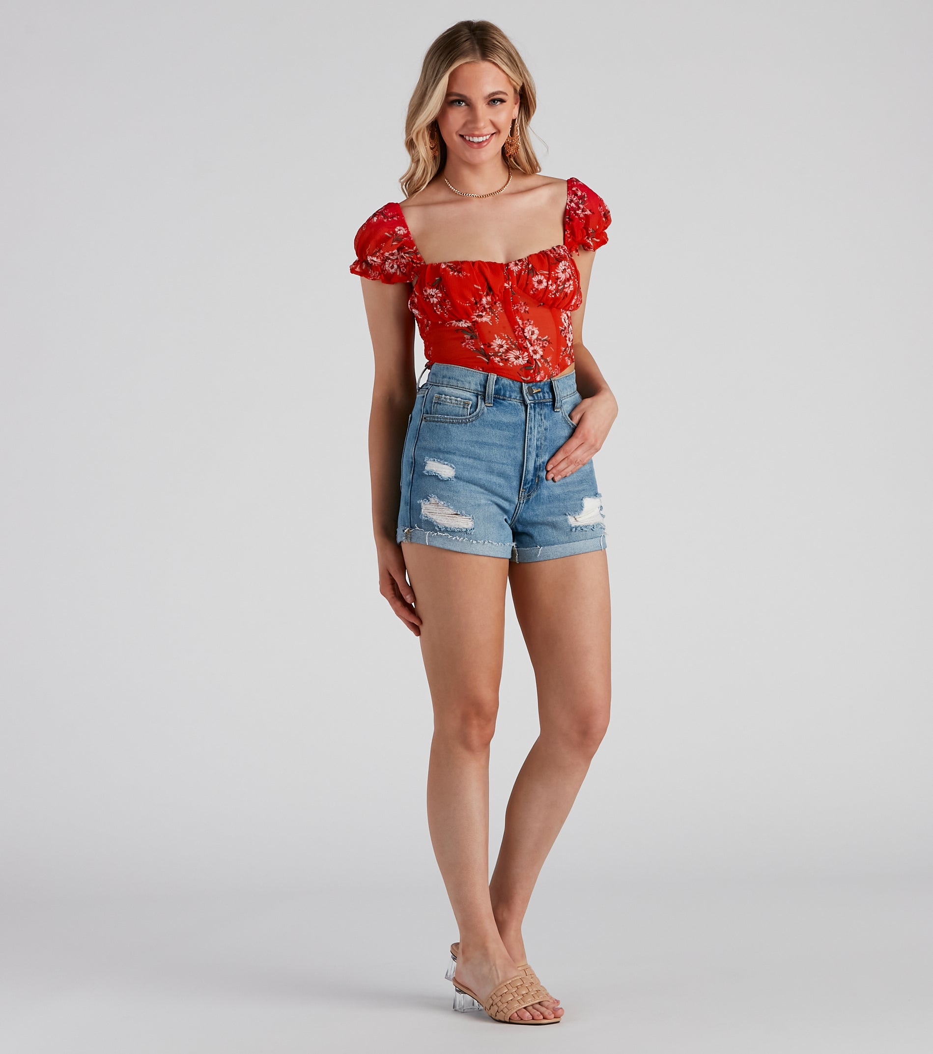 Sunflower State Chiffon Corset Top - Image 2