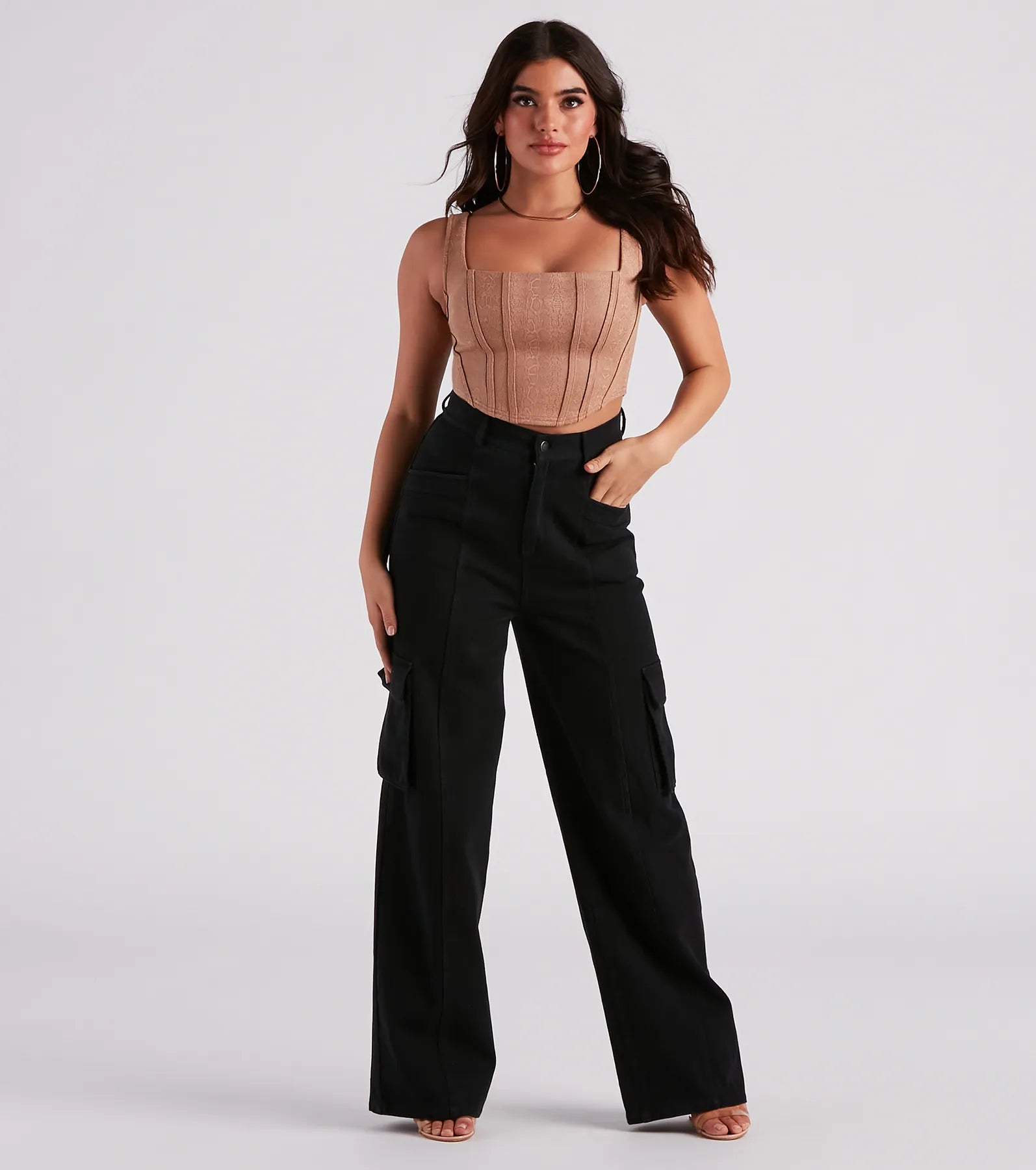 Slither In Style Faux Suede Snake Corset Top - Image 3