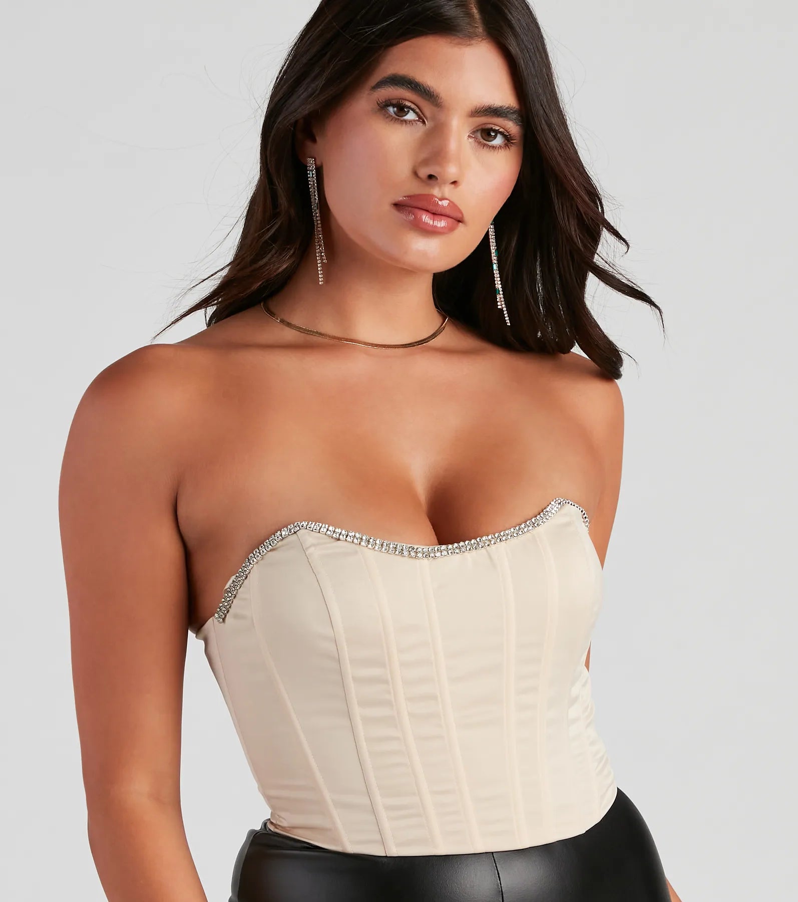 Cause For Rhinestone Trim Bustier - Image 8