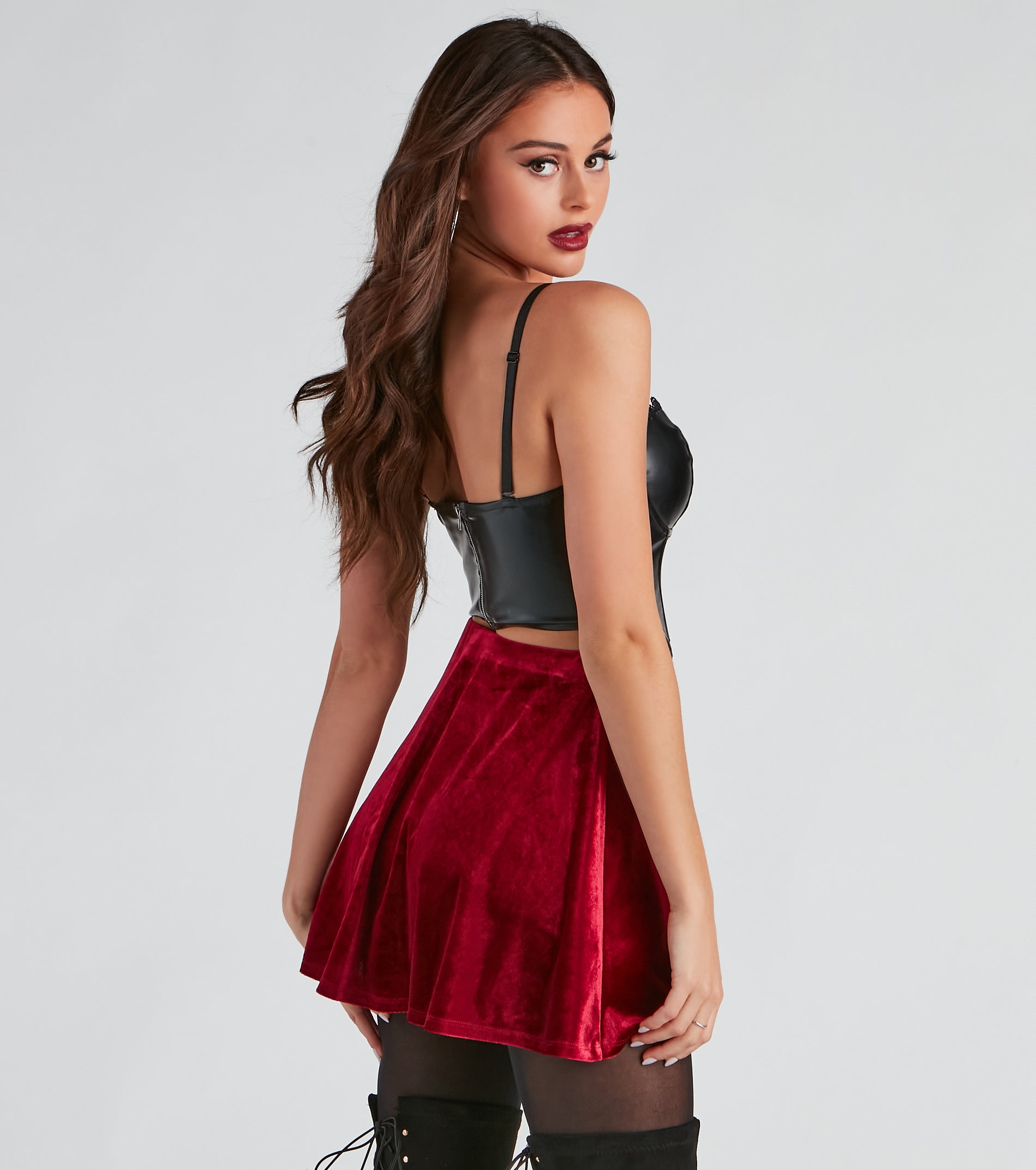 Lil Red PU Halloween Corset - Image 3