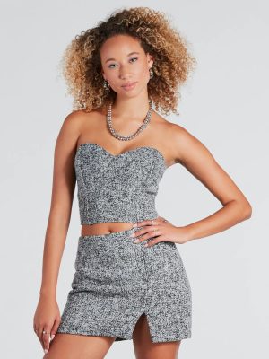 Uptown Girl Tweed Corset Top