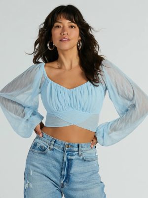 All This Grace Tie-Back Mesh Crop Top