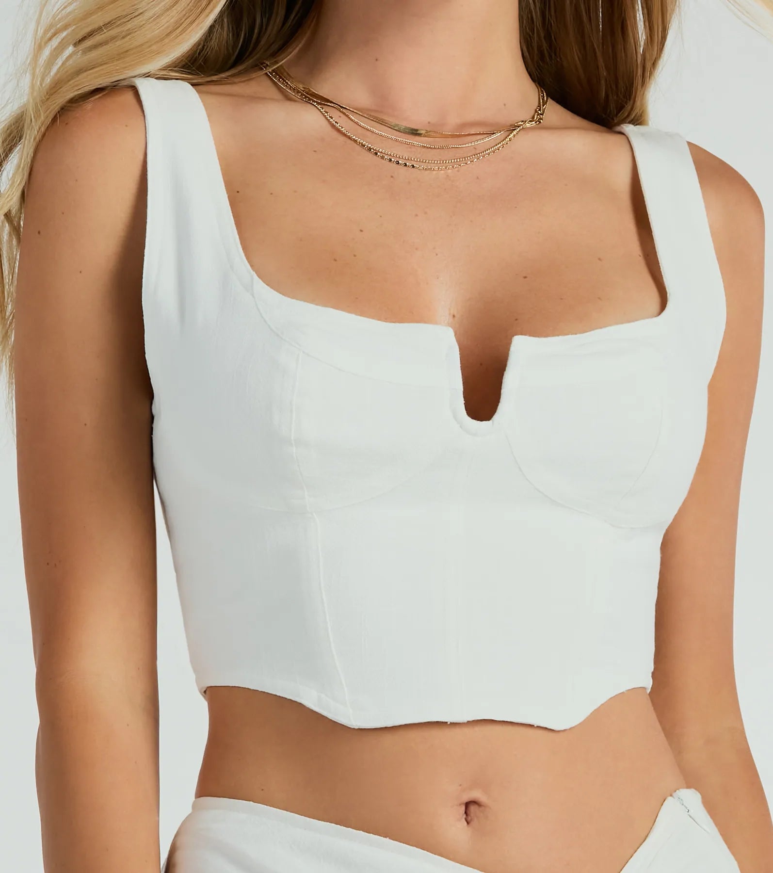 Keep It Light Sleeveless Linen Corset Top - Image 8
