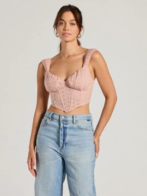 Summer Fling Sweetheart Eyelet Corset Top