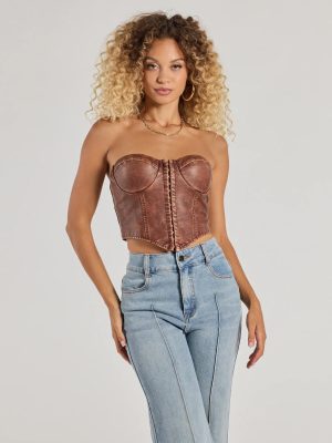 Boldly Chic Faux Leather Cropped Corset