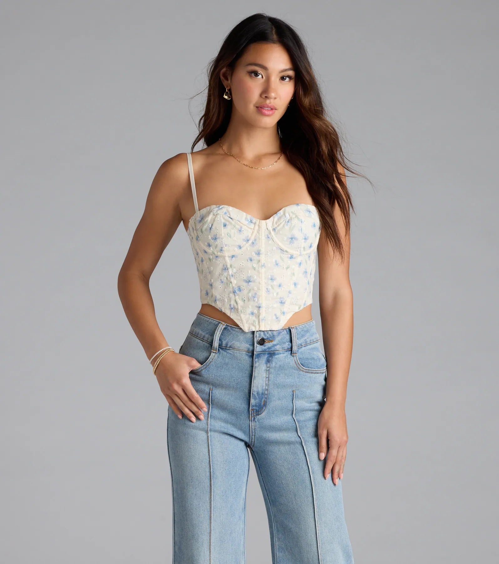 Picturesque Cutie Lace-Up Floral Bustier - Image 2