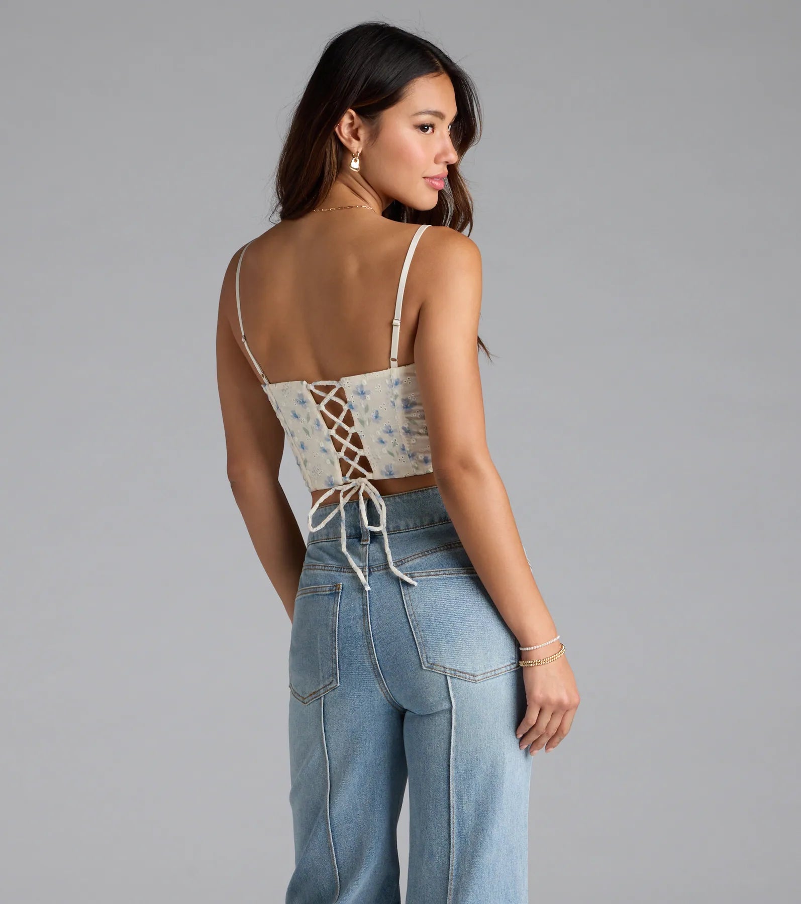 Picturesque Cutie Lace-Up Floral Bustier - Image 3