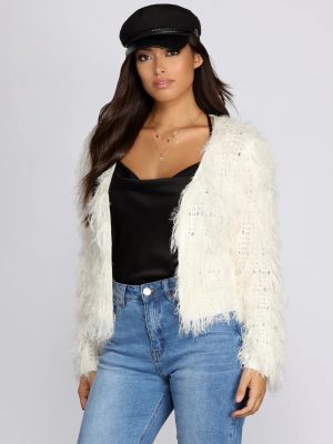 Swag in Shag Knit Cardigan