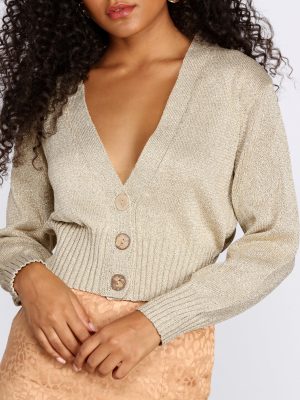 Dripped In Glitter Cropped Cardigan