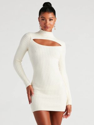 Winter Bliss Cutout Sweater Dress