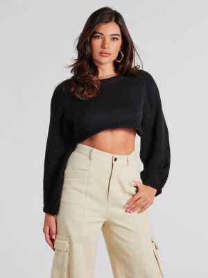 Elevated Cozy Open Back Cropped Sweater
