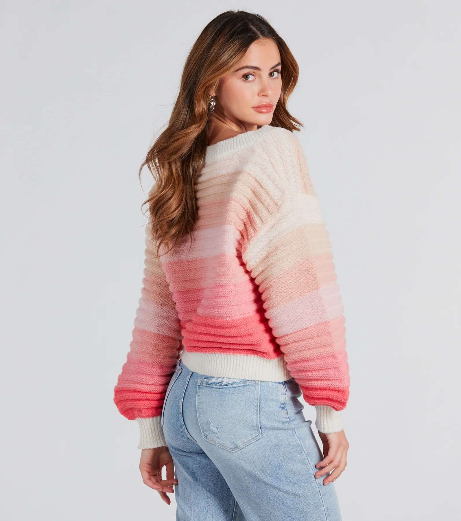 Chill Days Ombre Striped Knit Cardigan - Image 2