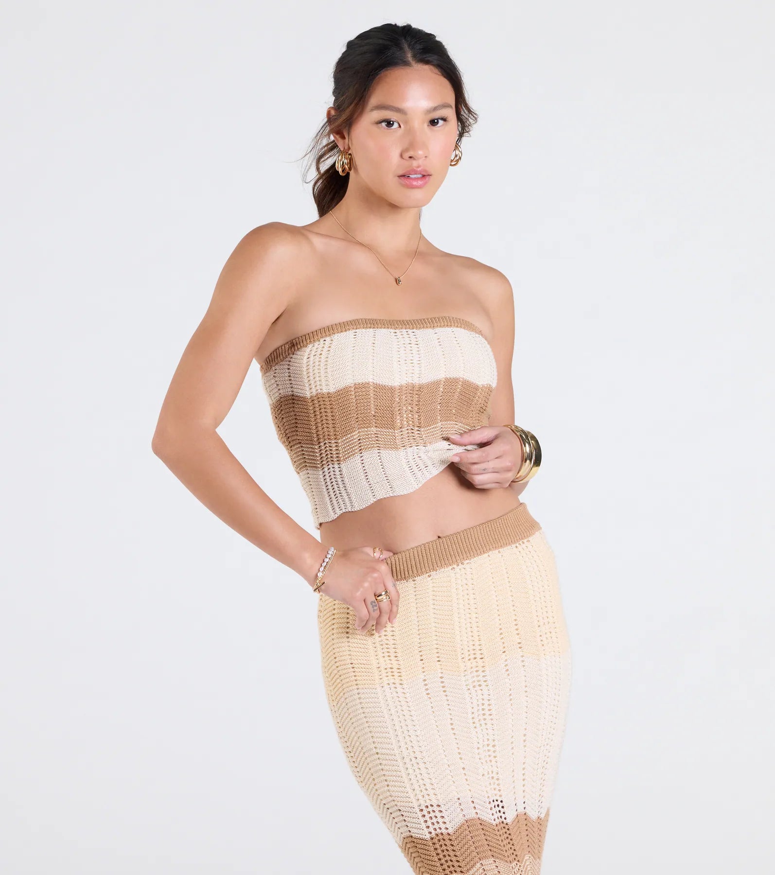 Trendy Match Chevron Knit Tube Top - Image 2