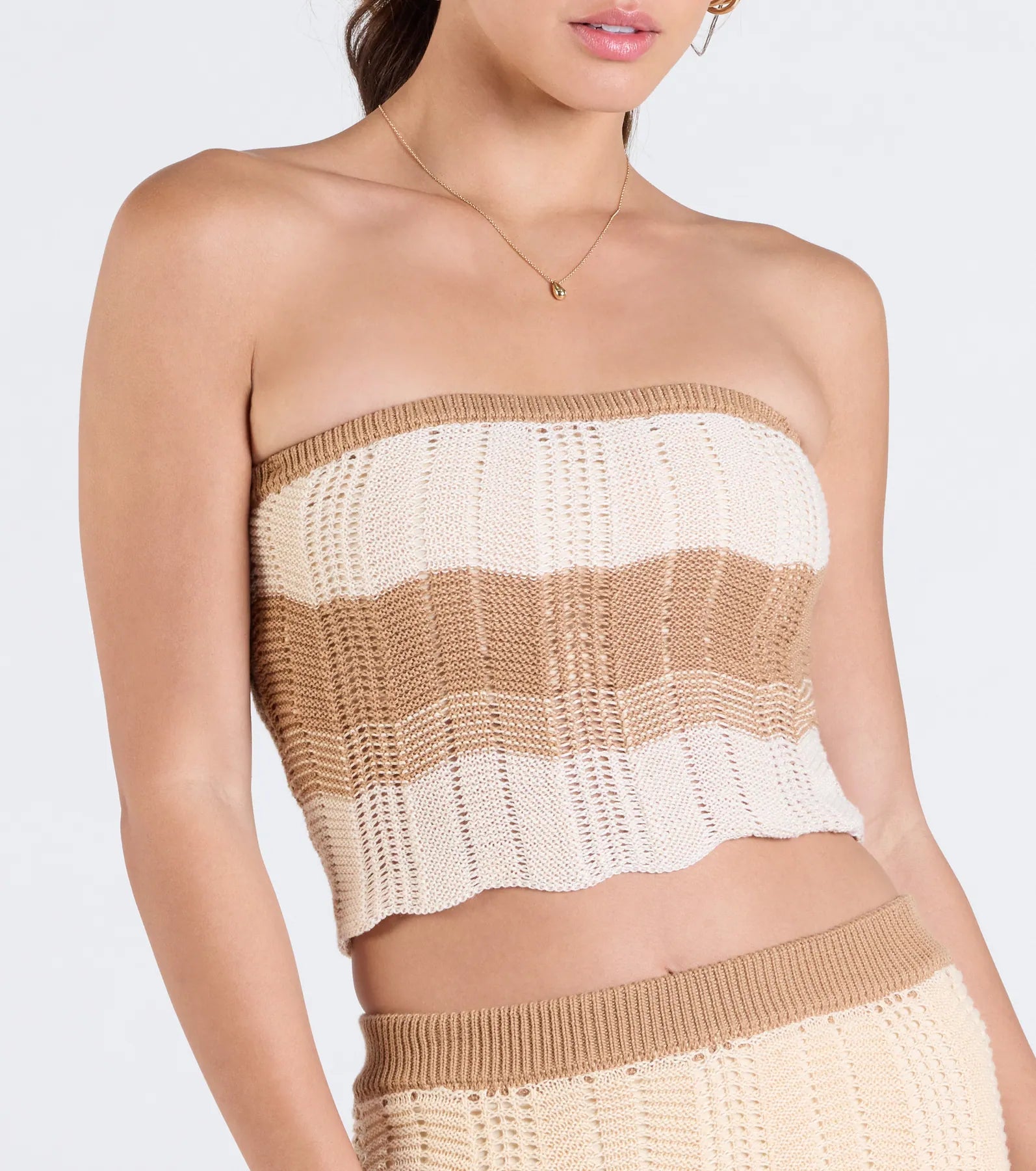 Trendy Match Chevron Knit Tube Top - Image 5