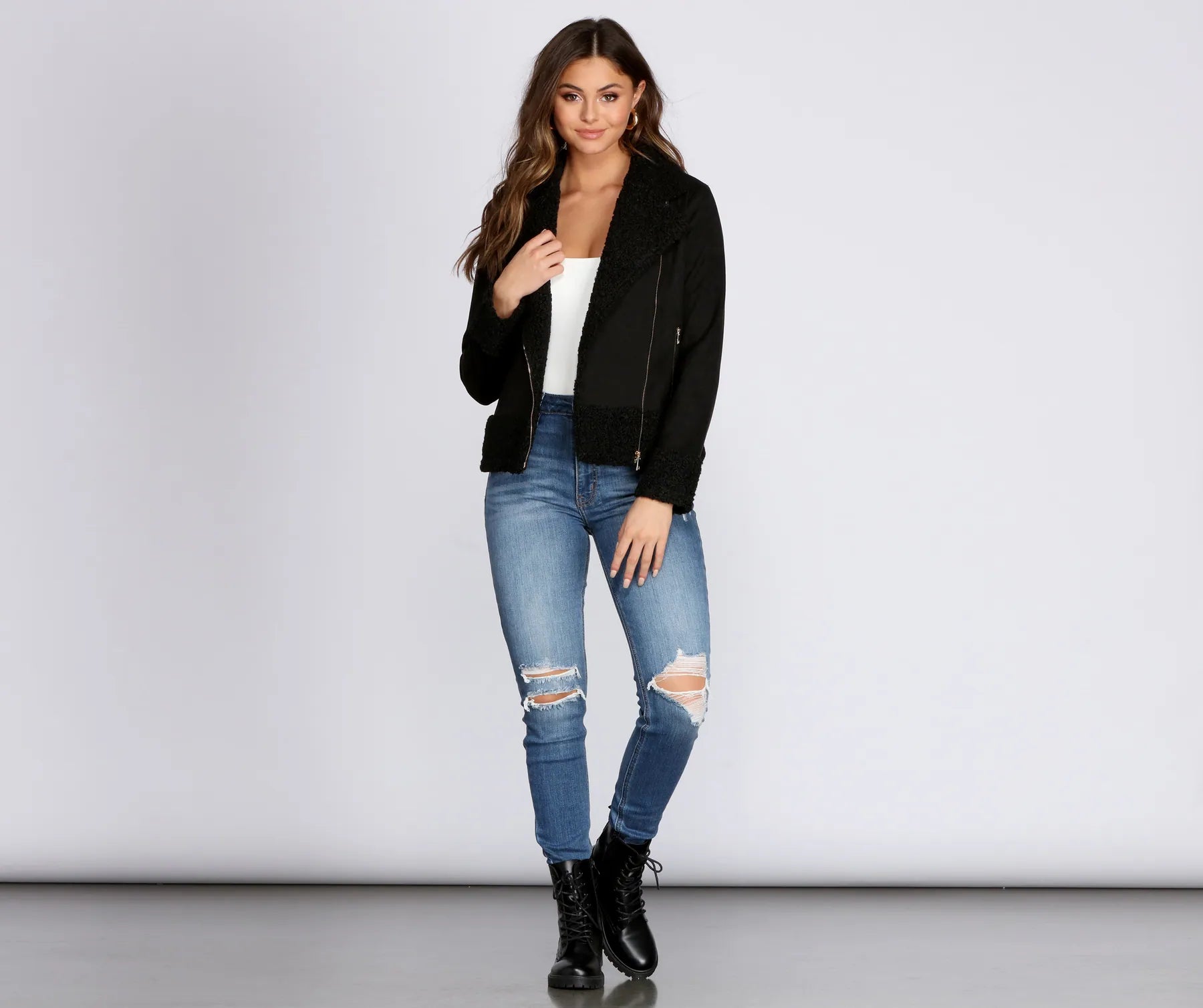 Penny-Lane Faux Suede Jacket - Image 7