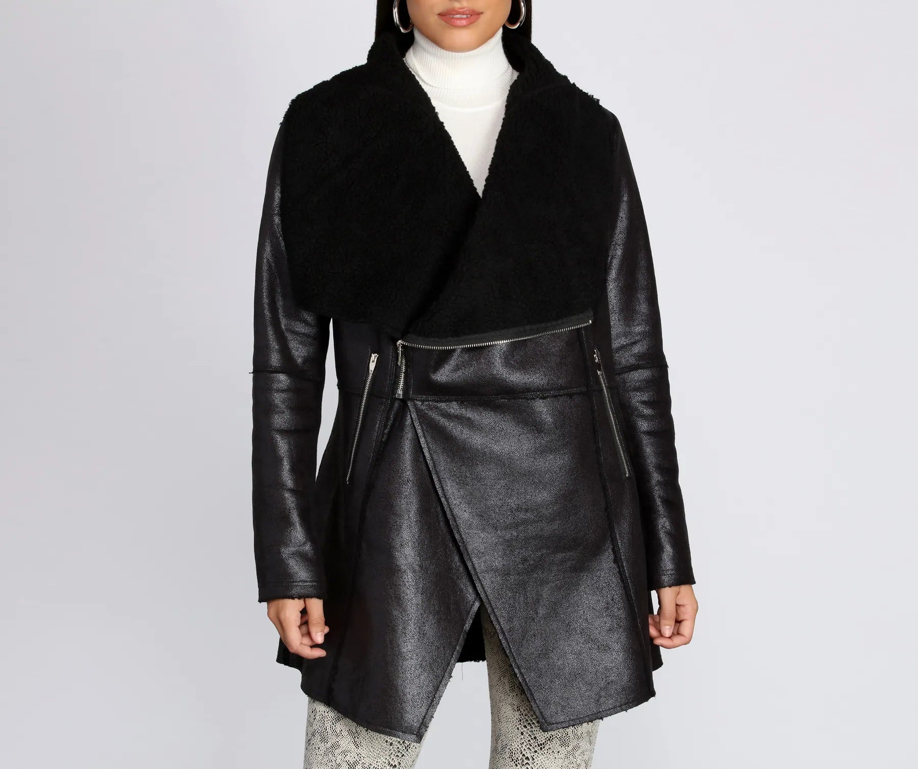 She Means Business Faux Leather Coat - Image 2