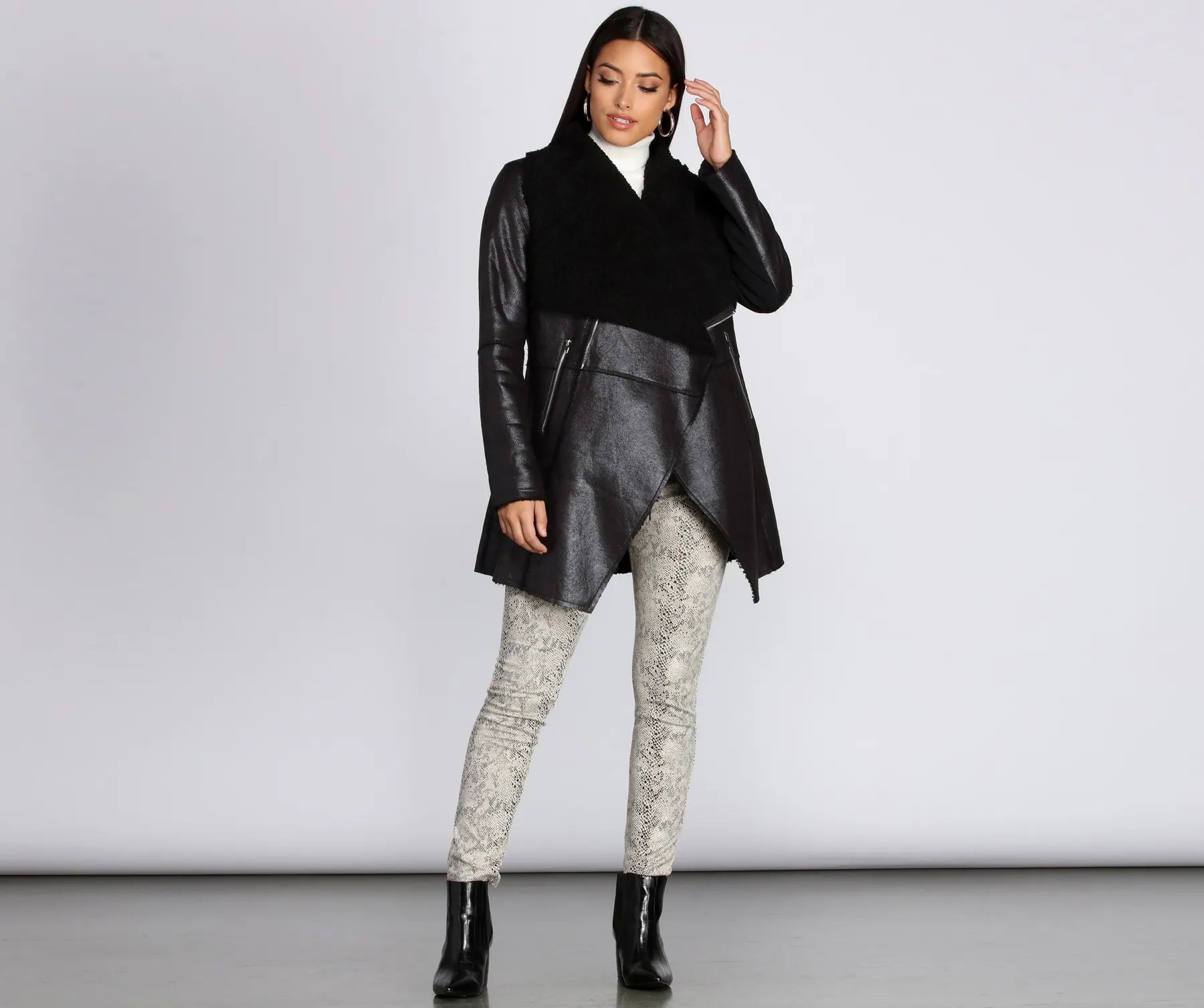 She Means Business Faux Leather Coat - Image 3