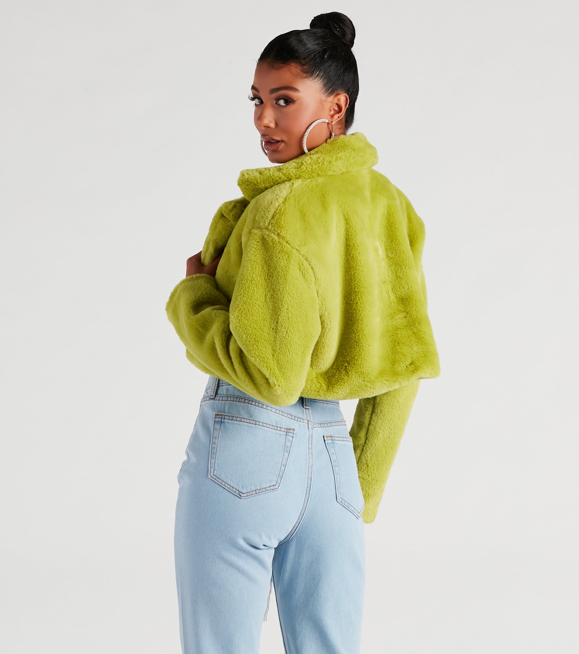 So Fluffy Faux Fur Crop Blazer - Image 2