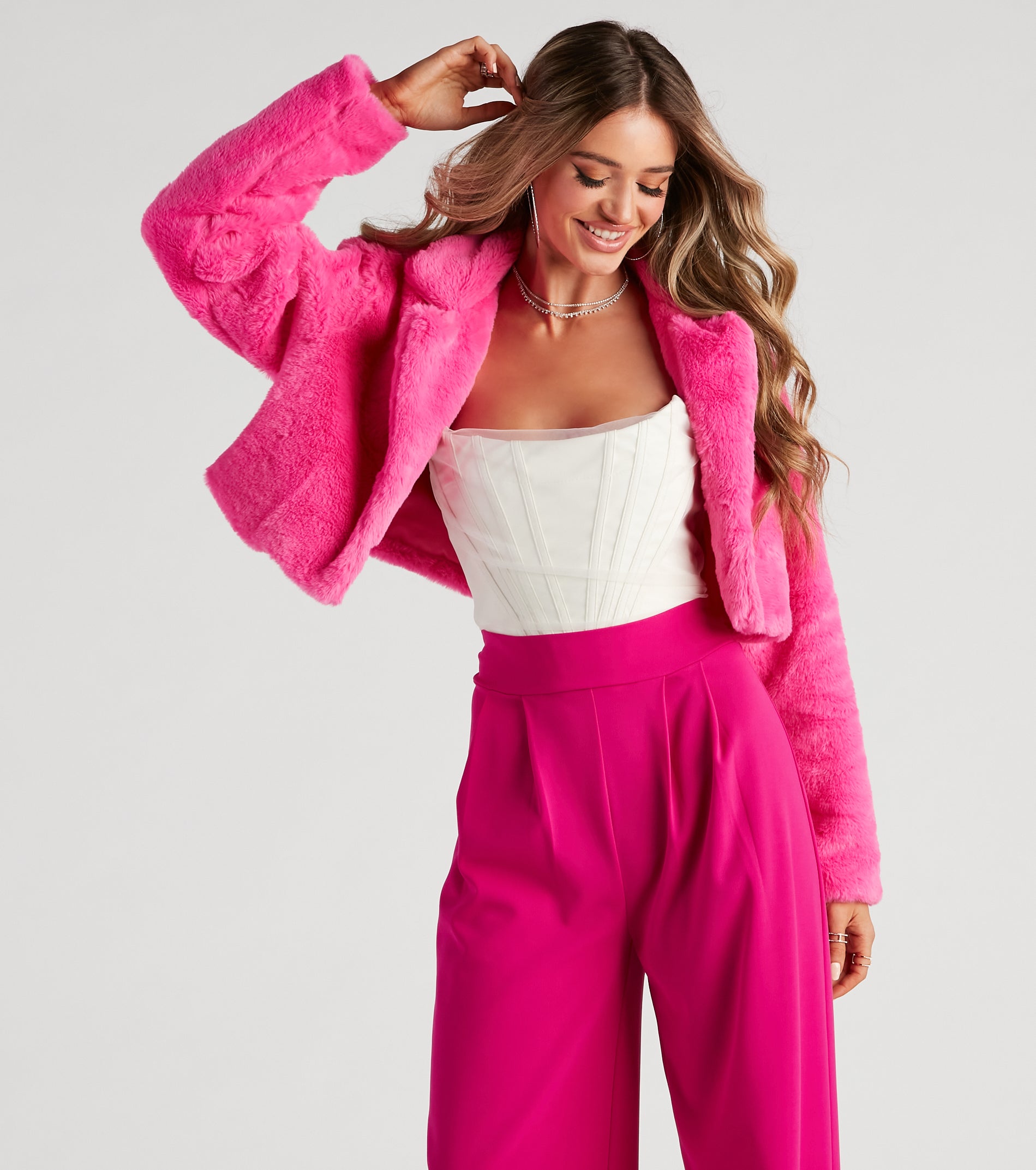 So Fluffy Faux Fur Crop Blazer - Image 5