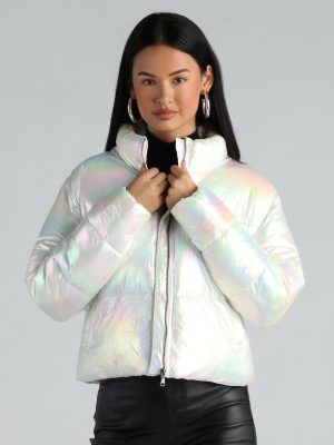 Chromatic Babe Cropped Puffer Jacket