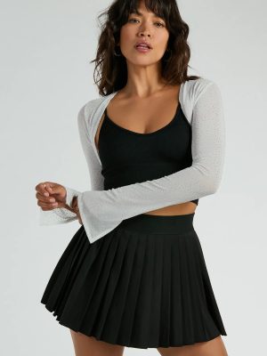 Glam Time Long Sleeve Rhinestone Mesh Bolero