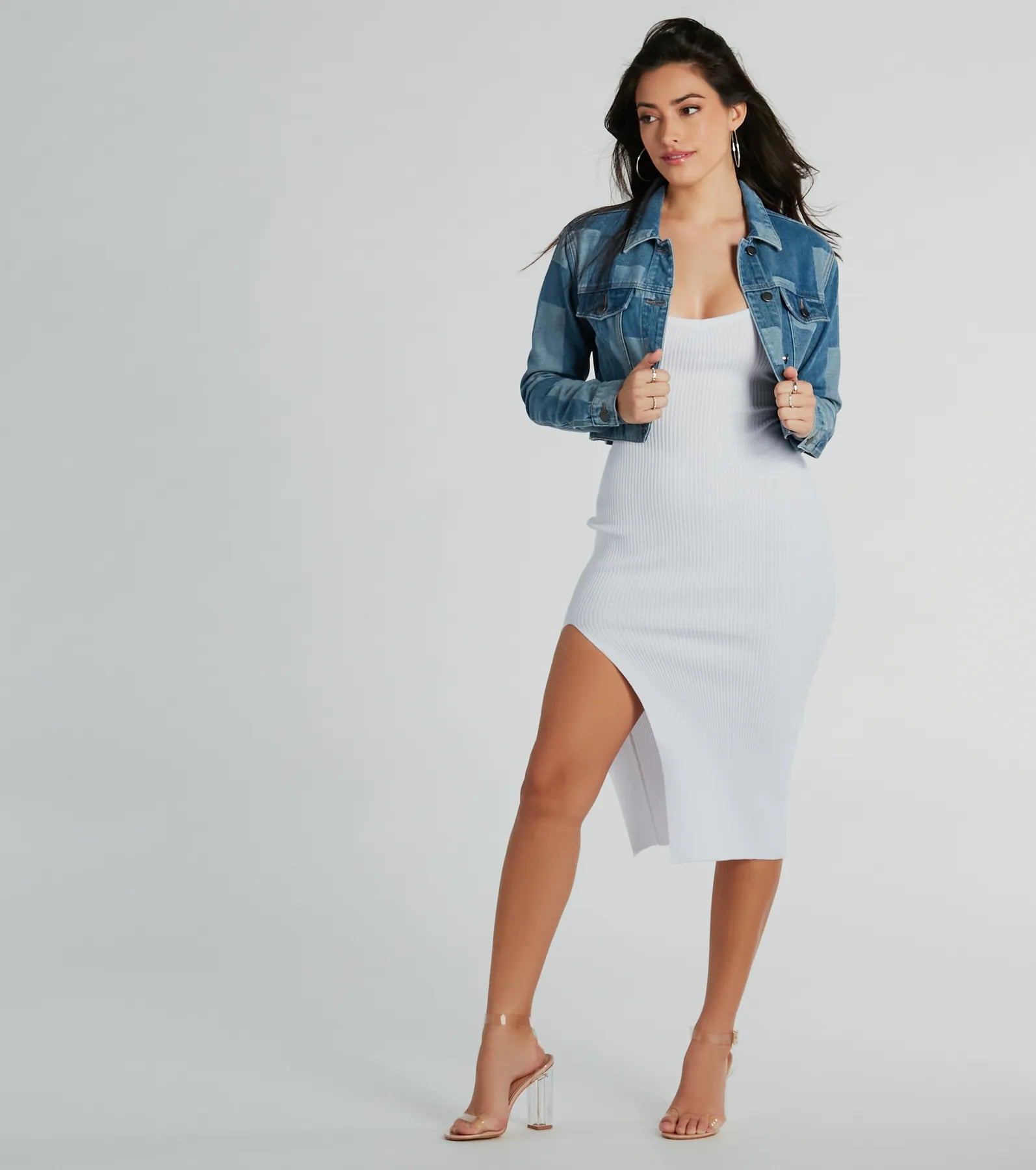 Art Of Patchwork Crop Denim Jacket - Image 2