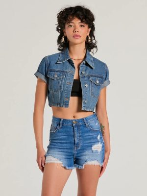 Cool Impression Short Sleeve Denim Jacket