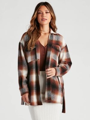 Cozy Fall Vibes Belted Plaid Shacket