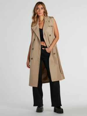 City-Chic Nylon Belted Trench Vest