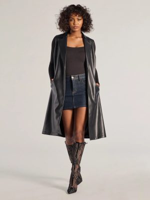 Sleek Icon Faux Leather Long Belted Vest