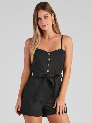 Perfect Day Sleeveless Linen Romper