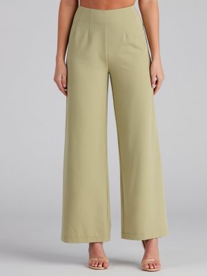 She Means Business Wide-Leg Pants