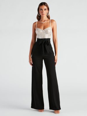 Catch Me In Sequin Wide-Leg Jumpsuit