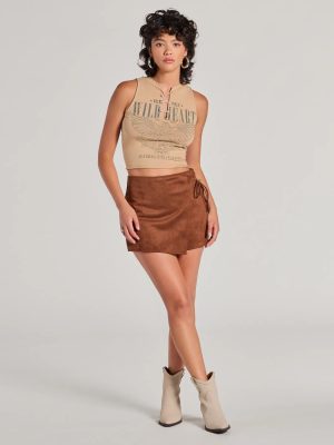 Wrap It Up High-Rise Faux Suede Mini Skort