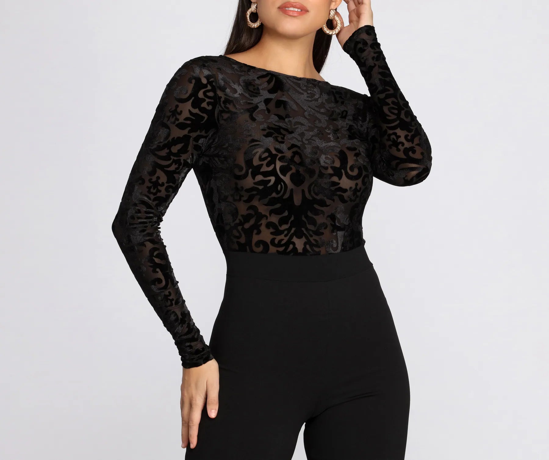 Mesh Burnout Jumpsuit - Image 4