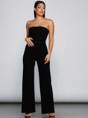 Bold And Belted Sleeveless Jumpsuit