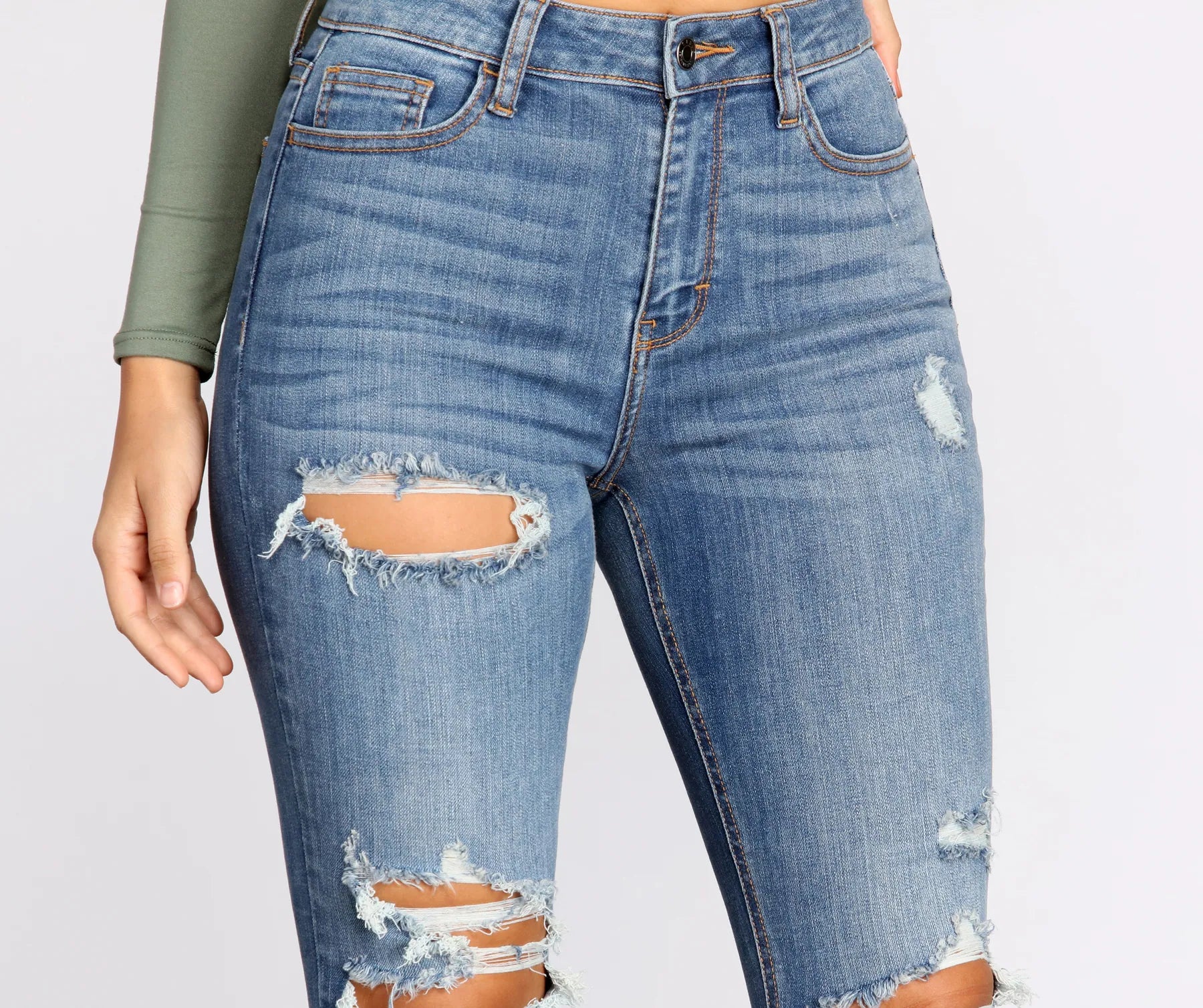 Taking Chances Cropped Skinny Jeans - Image 3