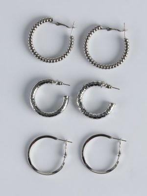 Bold Attitude Three-Pack Hoop Earrings Set