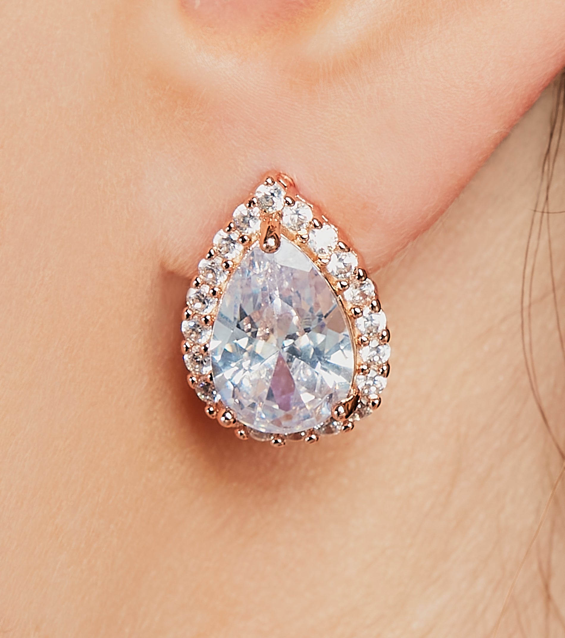 Endless Elegance Teardrop Cubic Zirconia Stud Earrings - Image 2