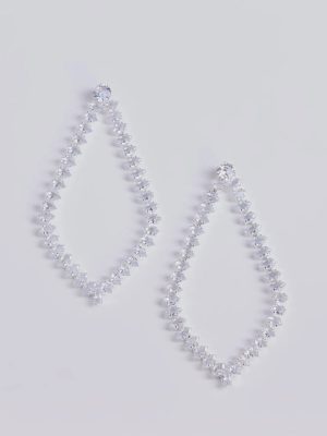 Elegant Muse Oversized Teardrop Rhinestone Earrings
