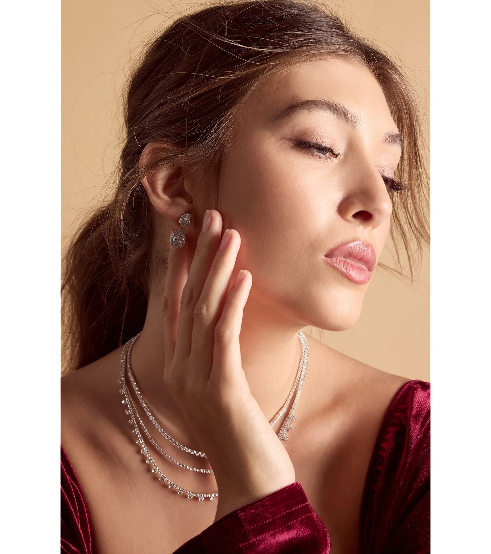 Classically Stunning Cubic Zirconia Teardrop Earrings - Image 2