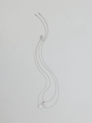 All About Luxe Pearl Cubic Zirconia Charm Necklace